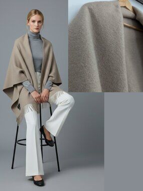 Pure Cashmere 100% Cashmere Beige Blanket Wrap